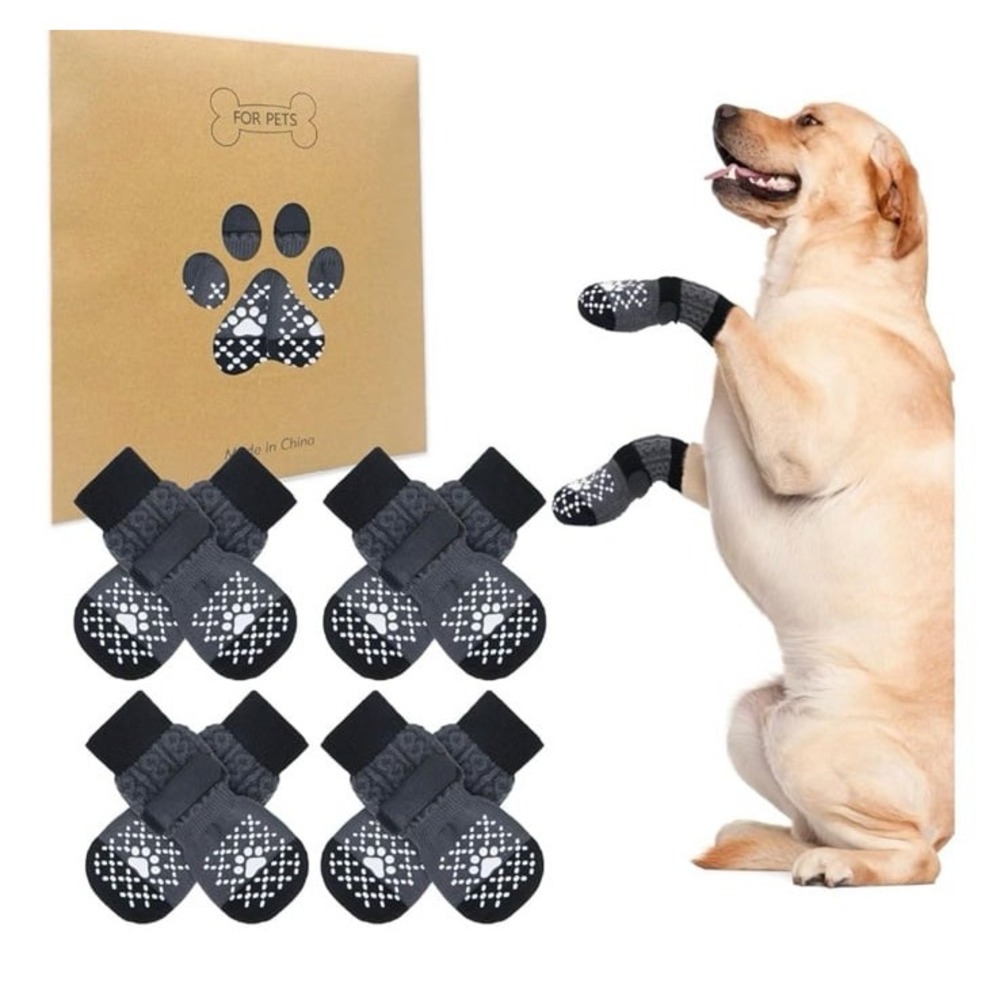 BEAUTYZOO Non Slip Dog Socks for Large Dogs, Grip Dog Paw Protector for Hard Woo